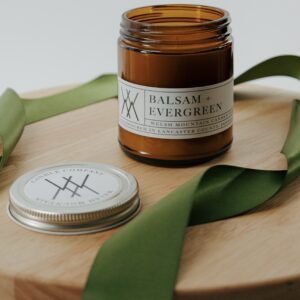 Balsam + Evergreen scented candle.