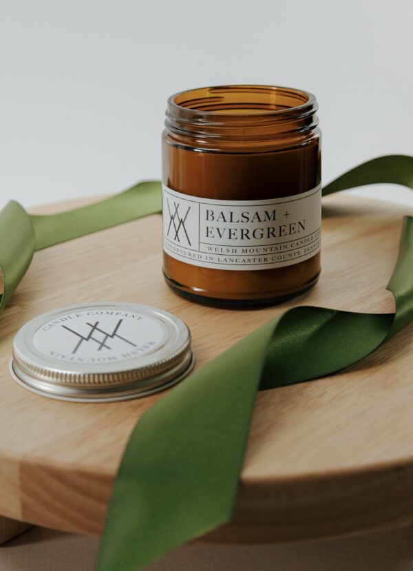 Balsam + Evergreen scented candle.