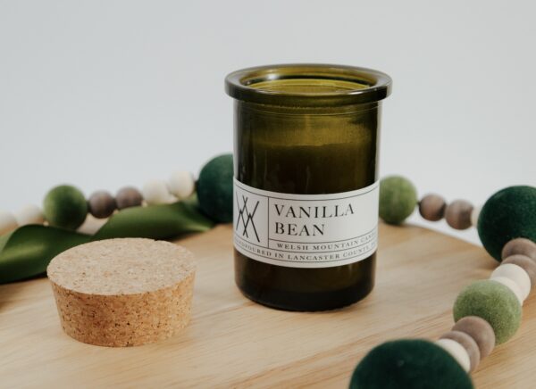 Vanilla Bean candle made by the Welsh Mountain Candle Co.