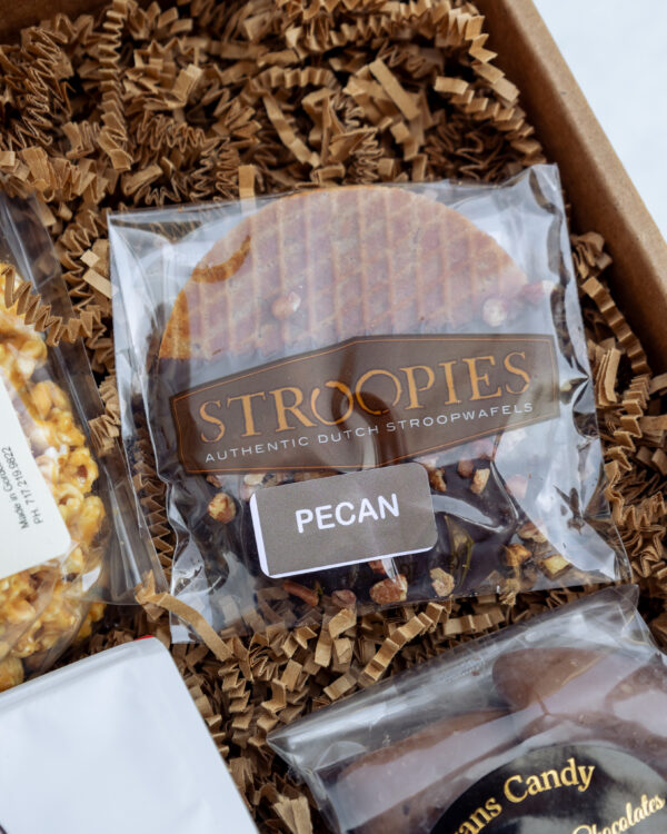 Chocolate dipped Stroopie with pecans
