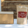 Bag of Koulou Coffee Twists labeled Coffee’s Best Friend, small batch shortbread cookies made in Lancaster.
