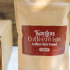 Bag of Koulou Coffee Twists labeled Coffee’s Best Friend, small batch shortbread cookies made in Lancaster.