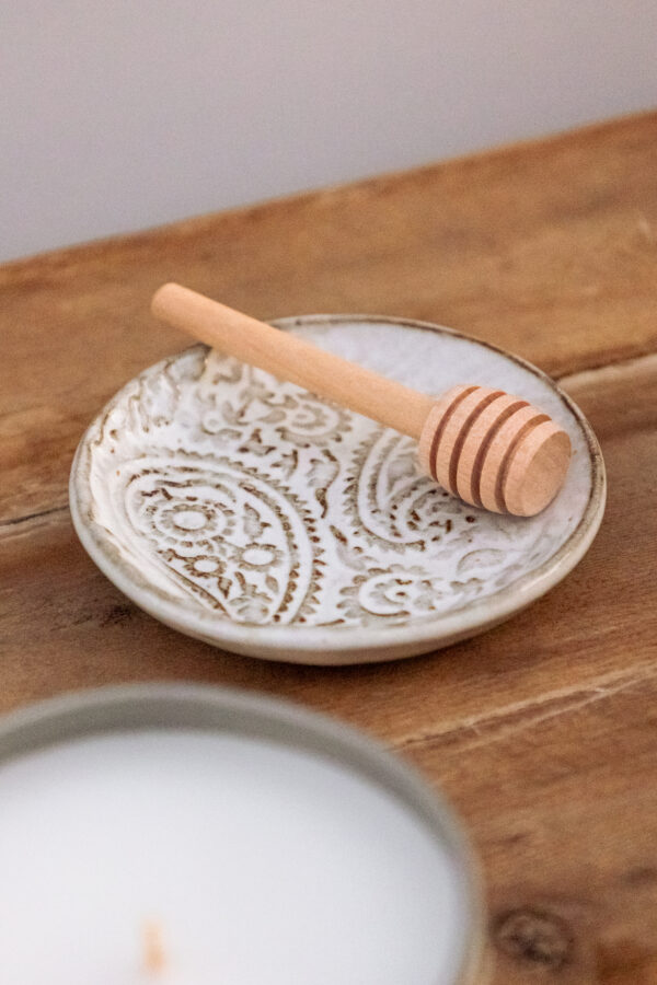 Handmade pottery catchall dish from Lancaster Creative Factory featured in the Chai Tea Edition Gift Box.
